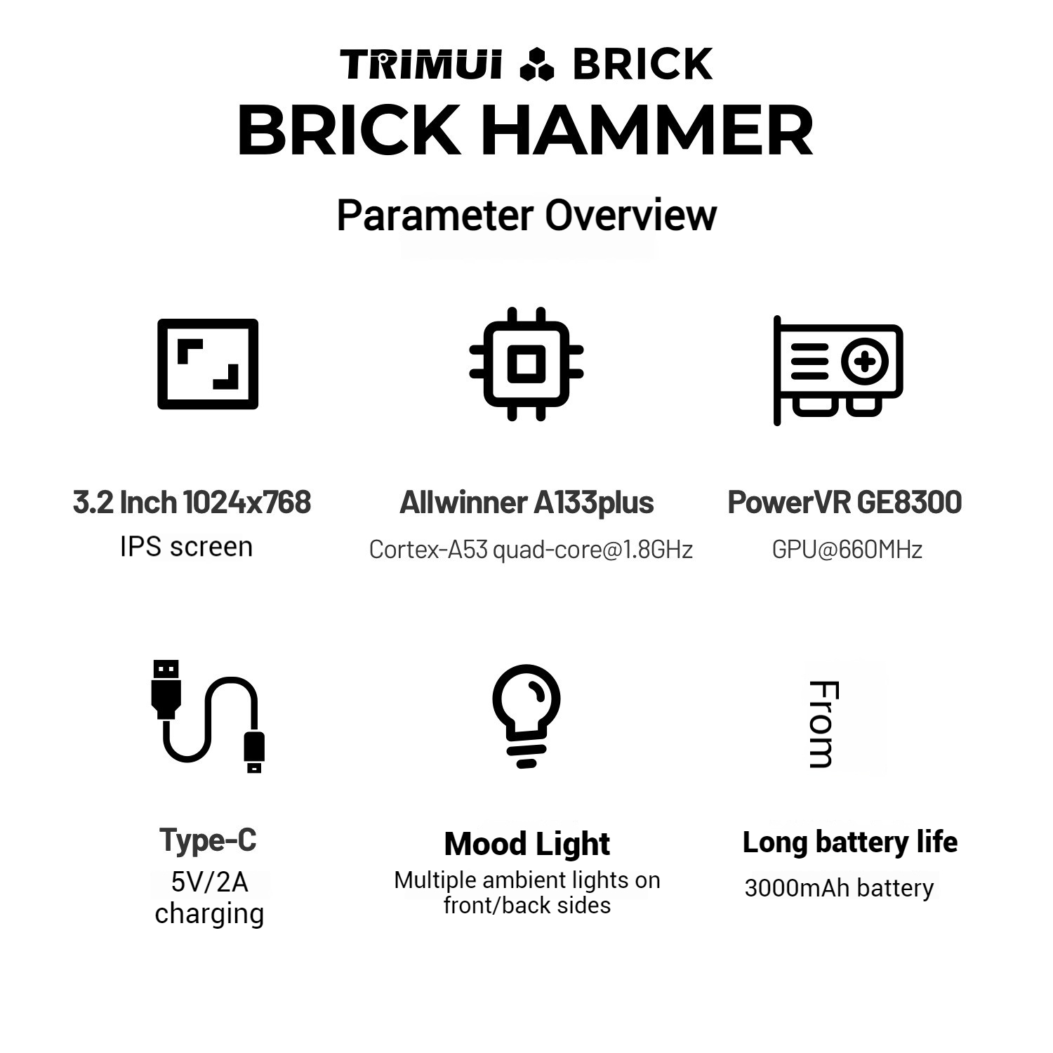TRIMUI Brick Hammer All Metal  - đánh giá và giá Gaming Console All
