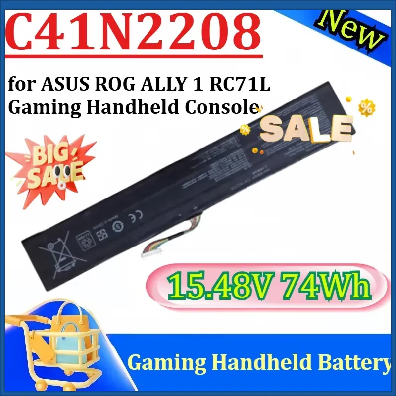 New C41N2208 15.48V 74Wh High  - đánh giá và giá Gaming Console Rog Ally